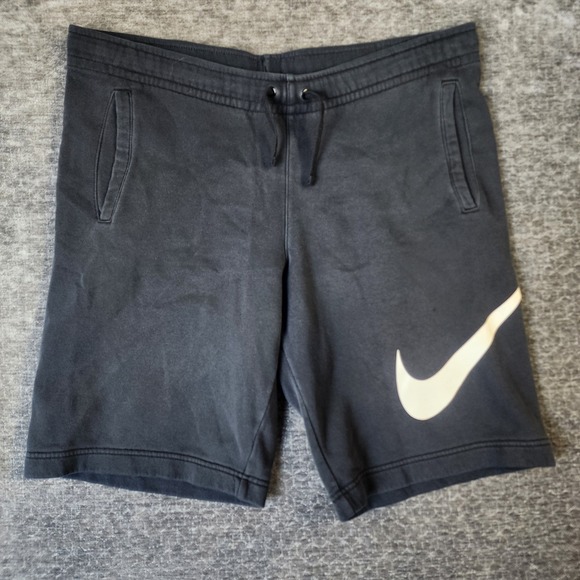 Nike Other - Nike Sweat Shorts Men Medium Black Fair Faded Big Swoosh Logo Fleece